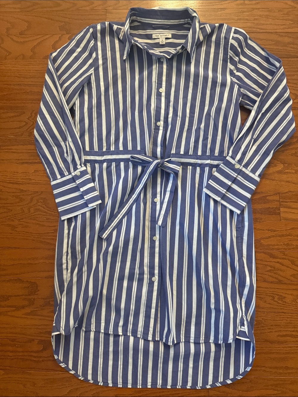 Free Assembly blue stripe shirt dress
